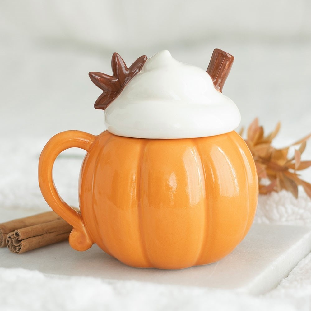 Something Different - Pumpkin Cream Lidded Mug - Multicolours